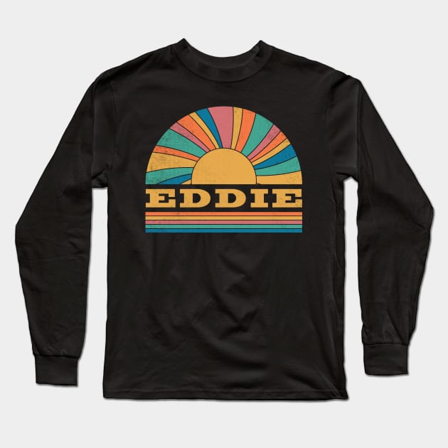 Graphic Eddie Proud Name Distressed Birthday Retro Style Long Sleeve T-Shirt by Friday The 13th